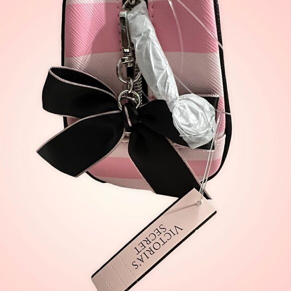 Victorias Secret Limited Edition 3 Pc Set Iconic Stripe Bow Cosmetic Bag - Picture 5 of 6